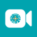 minimalist video icon, white, citizens bank cortijo, on teal background